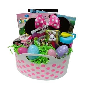 Easter Basket Already Filled Minnie Chocolate Bunny Candy Stickers Jewelry Ears